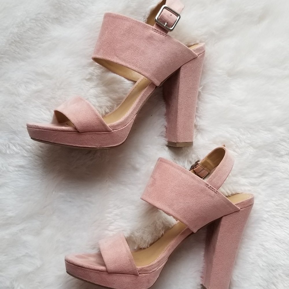 Report Pink Suede High Heel Sandals US 7.5
